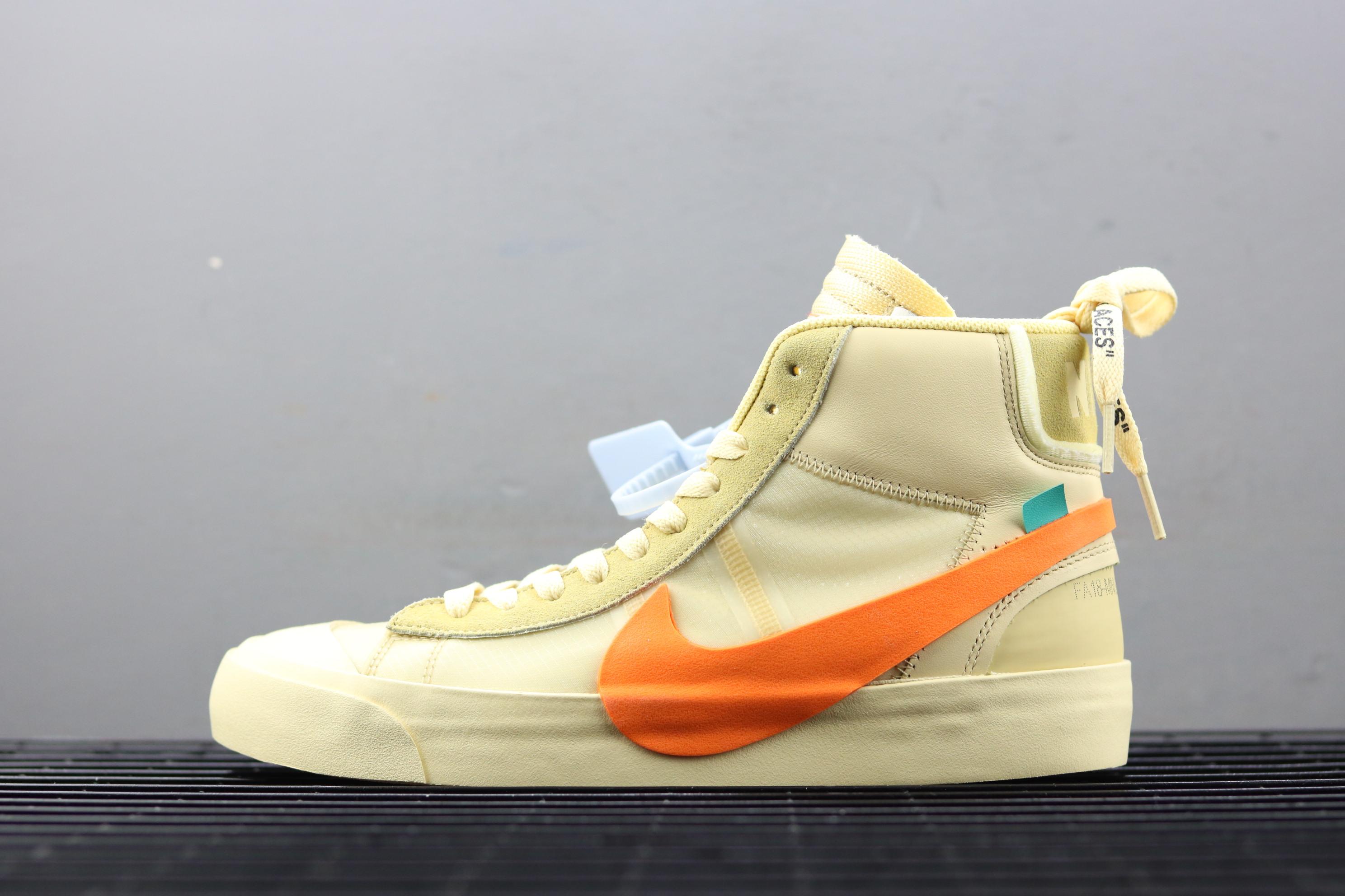 莆田耐克鞋上脚分享offwhitexnikeblazermid开拓者休闲鞋新配色