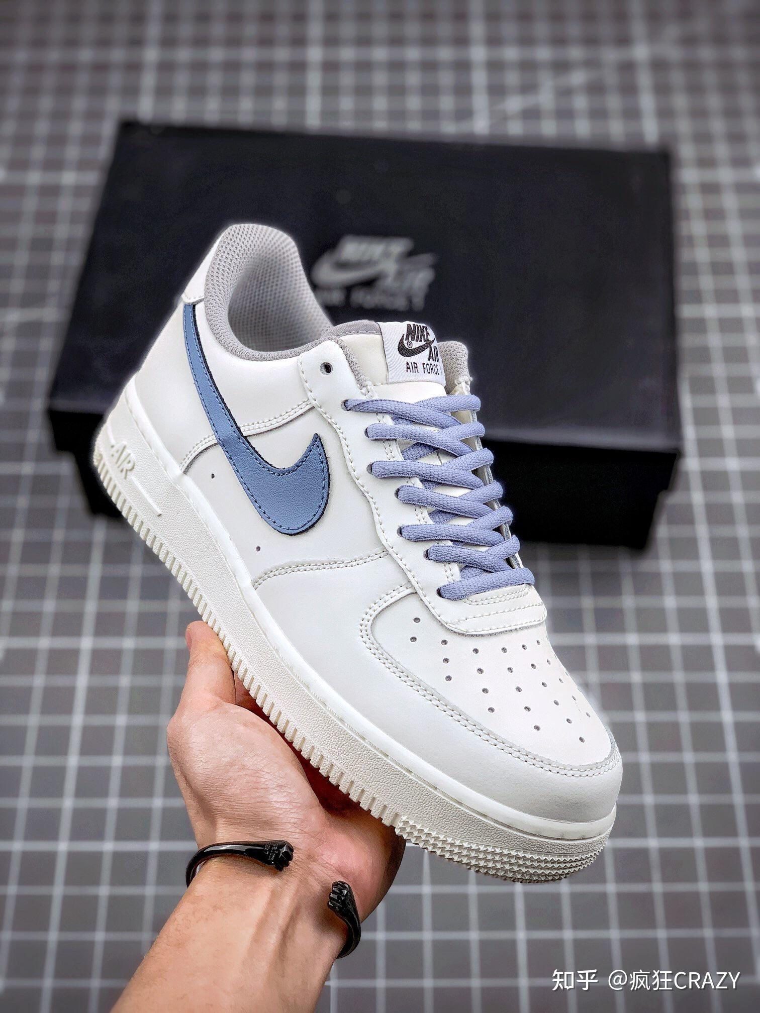 耐克专柜卖莆田鞋空军一号airforce1low耐克nikelavender薰衣草米白蓝