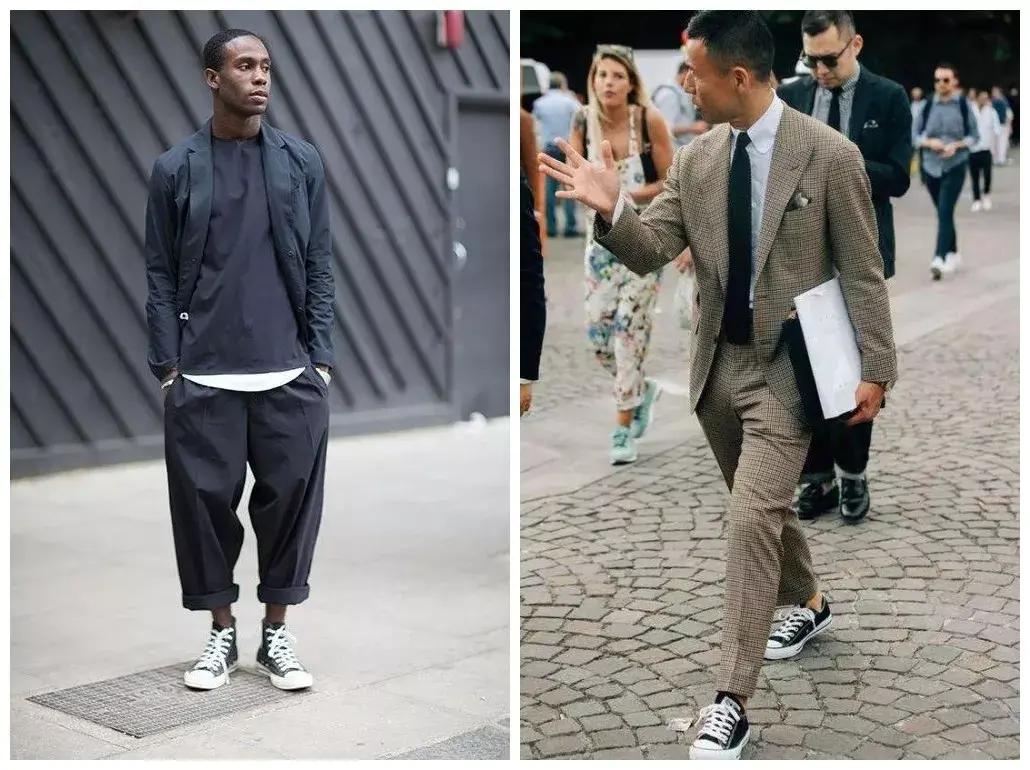 当然不是,在很多活动上,欧阳娜娜都是大胆地脚踩匡威鞋搭配西装,19岁